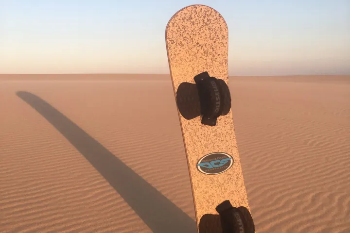 a close up of sand board